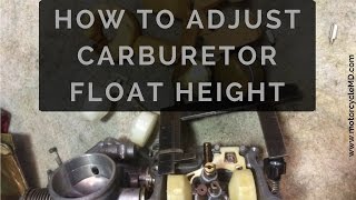 Carburetor Float Height AdjustCheck [upl. by Nnairda17]