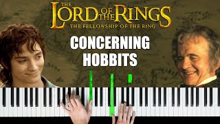 The Lord of the Rings  Concerning Hobbits  Piano Cover amp Tutorial [upl. by Crain]