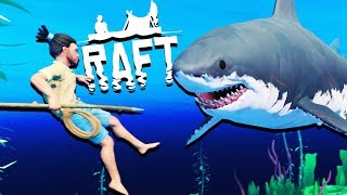 GIANT New Raft Update  SHARK ATTACKS and Raft Building  Raft Gameplay [upl. by Macri]