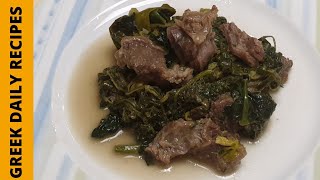 Αρνάκι με Σπανάκι  Lamb with spinach  StayHome and cook WithMe [upl. by Belda]