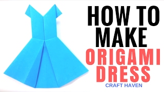 How to Make Origami Dress  Easy Tutorial for Beginners  Paper Dress [upl. by Rafaelle]