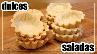 Masa para TARTALETAS Saladas y Dulces  Masa Sablée y Brisée [upl. by Anilas835]