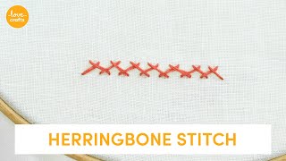 Herringbone Stitch  Embroidery Stitches [upl. by Garratt988]