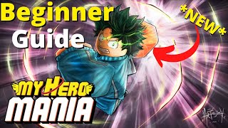 My Hero Mania Ultimate Beginner Guide  ROBLOX NEW MHA GAME [upl. by Eenobe]