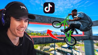 Recreating VIRAL GTA 5 STUNTS On Tik Tok 42 [upl. by Ahsenod879]