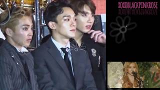 EXO amp BTSs Jungkook reaction on Rosés Acoustic Performance [upl. by Arayk334]