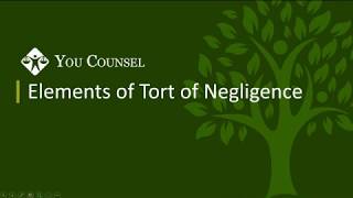 Elements of Tort of Negligence [upl. by Bore]