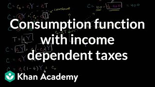 Consumption function with income dependent taxes  Macroeconomics  Khan Academy [upl. by Senn498]