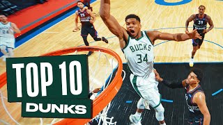 Giannis Antetokounmpo’s Top 10 Dunks of the 202021 NBA Season [upl. by Careaga]