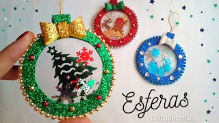 🎅 DIY🎄Originales Esferas de Navidad shaker quotTransparentes y Rellenasquot Súper fáciles [upl. by Rednasyl]