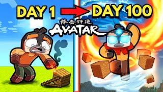 I Survive 100 DAYS in Avatar the Last Airbender Minecraft [upl. by Mickey]