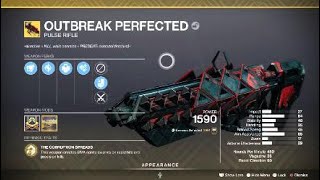 Outbreak Perfected Exotic Weapon amp Catalyst – Destiny 2 [upl. by Eleaffar396]