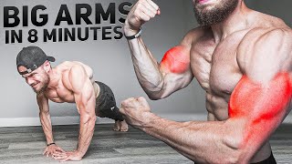 Build Big ARMS in 8 Minutes AT HOME NO EQUIPMENT [upl. by Spiro]