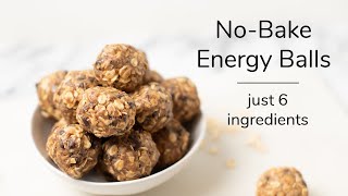 NOBAKE OATMEAL ENERGY BALLS  just 6 ingredients [upl. by Rimaj]