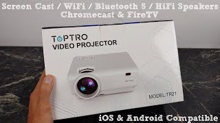 TopTro TR21 Portable MINI Projector  Bluetooth WiFi and Casting [upl. by Latoyia]