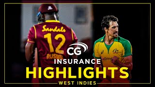 Highlights  West Indies v Australia  Marsh Stars as Aus Hit Back  4th CG Insurance T20I 2021 [upl. by Anaejer]