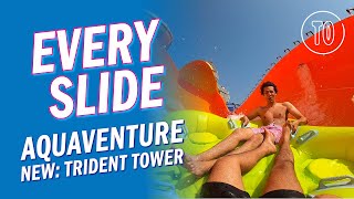 Aquaventure Waterpark Dubai TRIDENT TOWER POV [upl. by Fatsug]