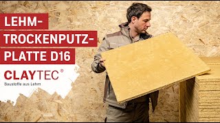 CLAYTEC Anwendungsvideo LehmTrockenputzplatte D16 [upl. by Ettenyar825]