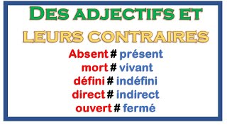 Apprendre les bases en français  Des adjectifs et leurs contraires [upl. by Payne]