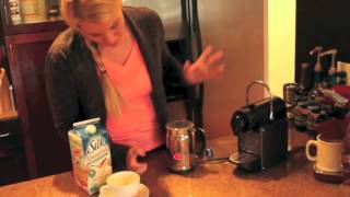 Nespresso Aeroccino Plus Frother Review Frothing Almond Milk [upl. by Infield]