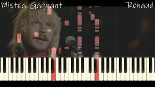 Mistral gagnant  Renaud  Piano tutorial [upl. by Rusty]