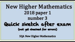 2018 SQA Higher Mathematics paper 1 No 3 [upl. by Kinsley681]