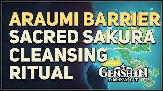 Araumi Barrier Sacred Sakura Cleansing Ritual Puzzle Genshin Impact [upl. by Delila]