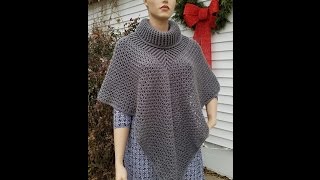 Easy Crochet a Cowl Neck Poncho  Bagoday Crochet  Tutorial 357 [upl. by Fortuna]