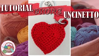 CUORE UNCINETTO  Tutorial cuore uncinetto semplice  Crochet heart [upl. by Uwton]