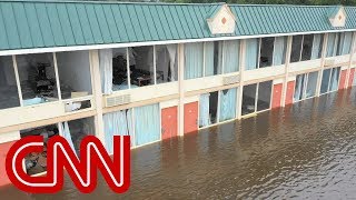 Drone video shows severe flooding in North Carolina No audio [upl. by Temhem465]