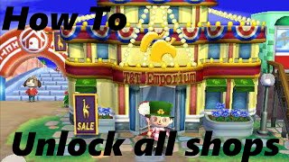 How To Unlock all the Shops in ACNL [upl. by Davey]